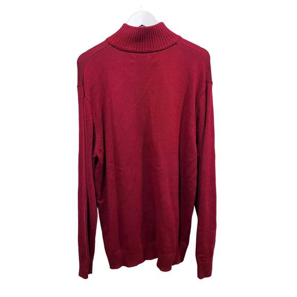 Oliver & Burke Mens Size XL Pullover 1/4 Zip Mock Neck Knit Red Sweater NEW - Picture 2 of 11